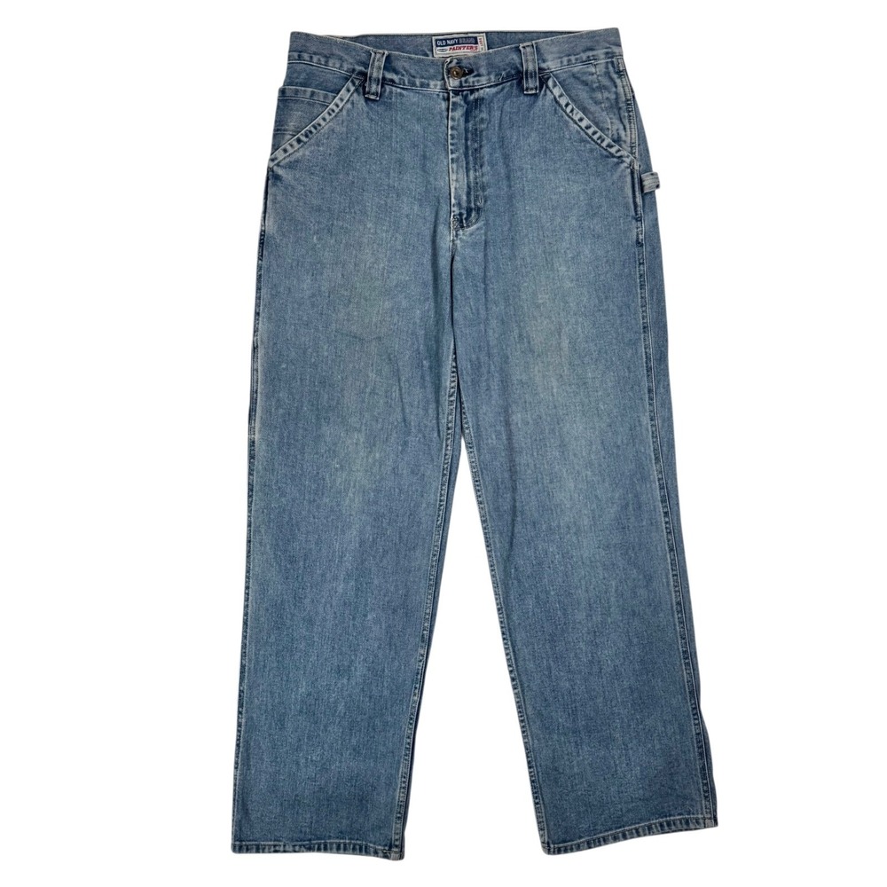 Vintage Y2K Old Navy Painter's Jeans Carpenter Baggy 32x32 Distressed‎ Workwear